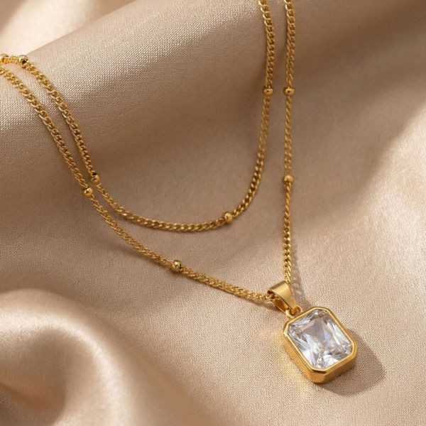 DOUBLE LAYERED DIAMOND NECKLACE