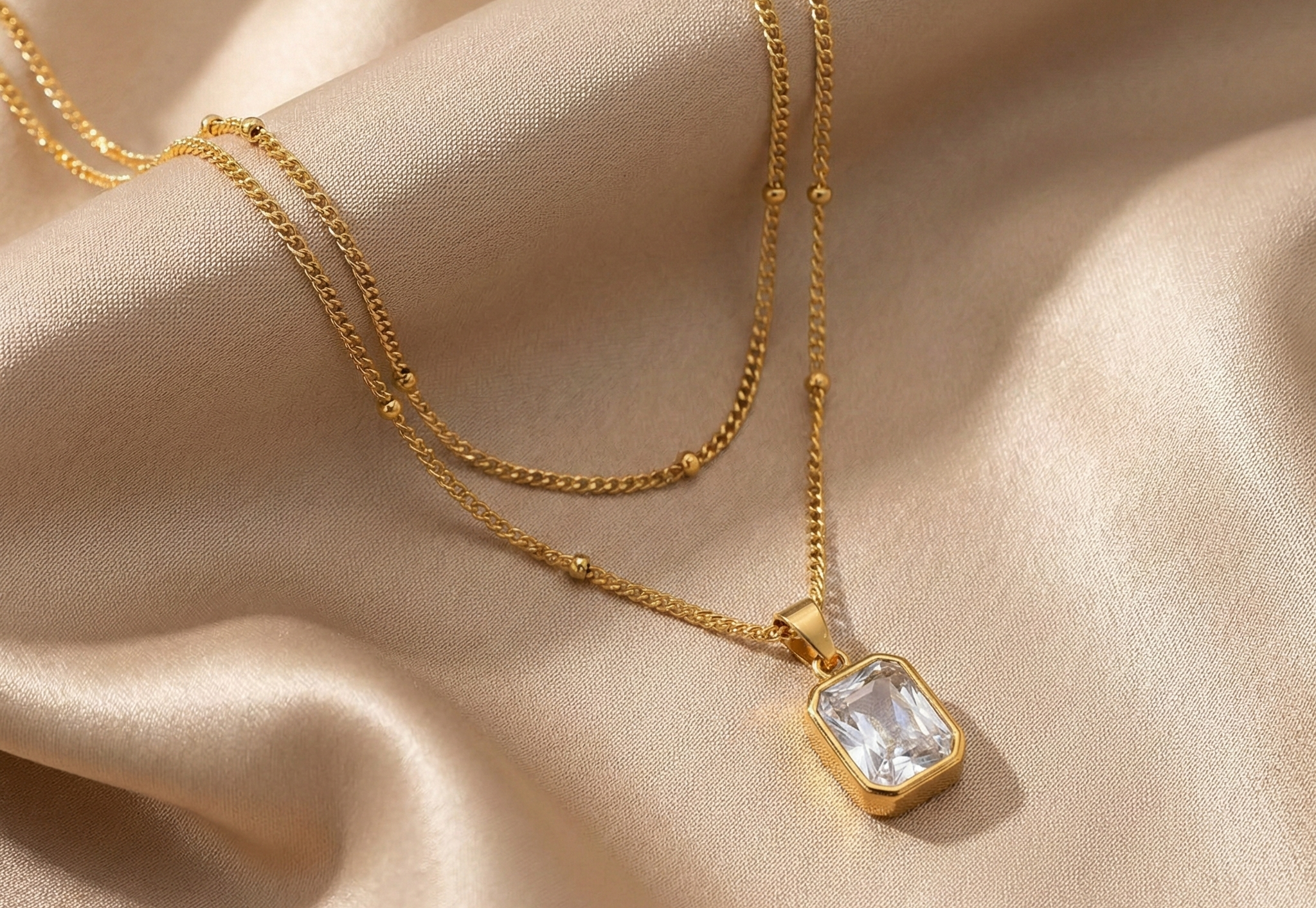 DOUBLE LAYERED DIAMOND NECKLACE