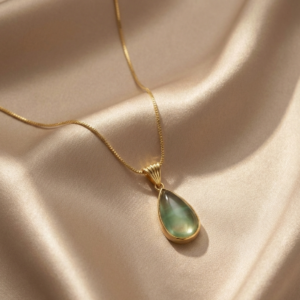 TEAL TEAR DROP PENDANT NECKLACE