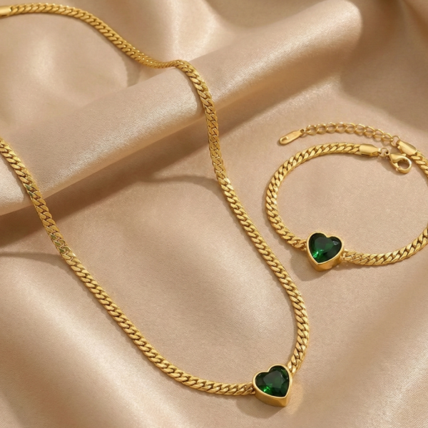 EXQUISITE GREENSTONE SET